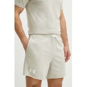 Under Armour pantaloni scurți de antrenament Rival culoarea bej