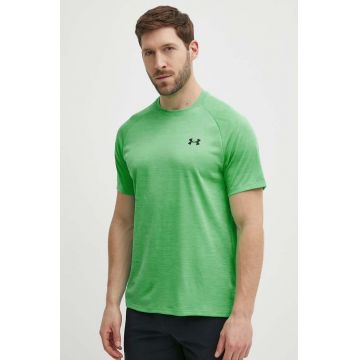Under Armour tricou de antrenament Tech Textured culoarea verde, melanj