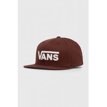 Vans șapcă de baseball din bumbac culoarea maro, cu imprimeu, VN0A36OR7YO1