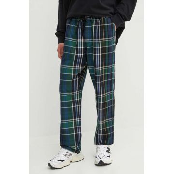 Vans pantaloni de bumbac culoarea albastru marin, drept, VN0008KFBVA1