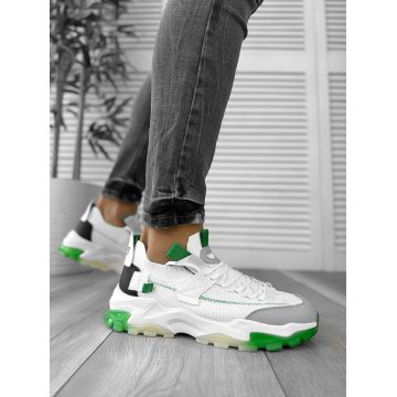 Adidasi barbati albi cu verde H21  A22-2