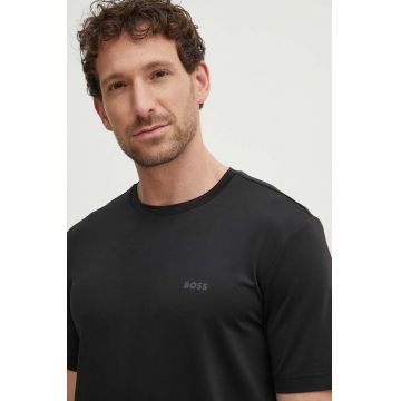 Boss Green tricou barbati, culoarea negru, neted, 50522120