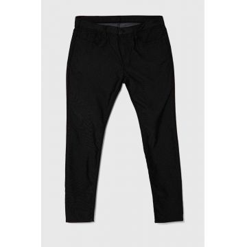 Emporio Armani pantaloni barbati, culoarea negru, mulata