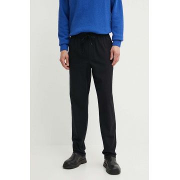Les Deux pantaloni de bumbac culoarea negru, drept, LDM510138