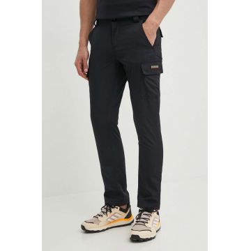 Napapijri pantaloni M-Faber barbati, culoarea negru, cu fason cargo, NP0A4HRP0411