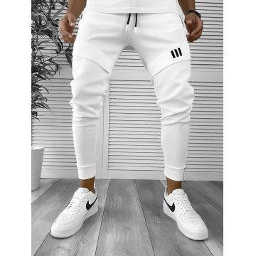 Pantaloni de trening alb conici 12259 O5-3.3