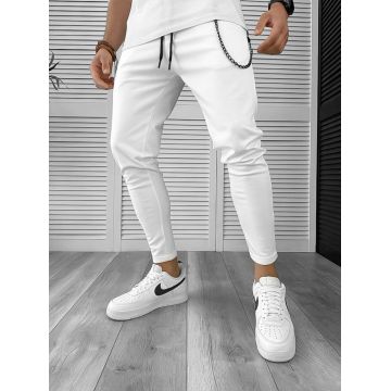 Pantaloni de trening albi conici 12605