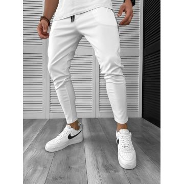 Pantaloni de trening albi conici 12608 113-1.1