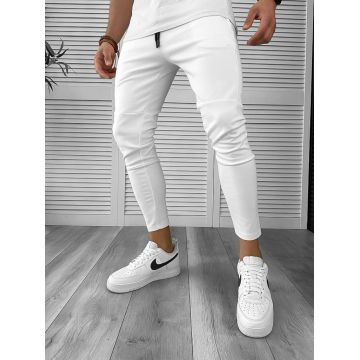 Pantaloni de trening albi conici 12609