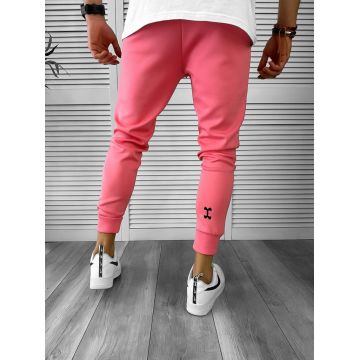 Pantaloni de trening roz silon conici 12379