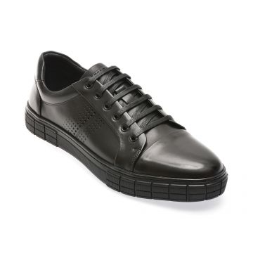 Pantofi casual OTTER negri, 113212, din piele naturala