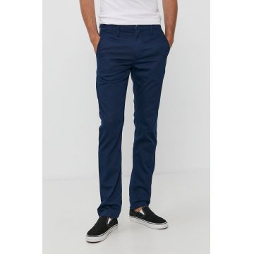 Vans pantaloni bărbați, culoarea bleumarin, cu fit chinos VN0A5FJ7LKZ1-dressblues