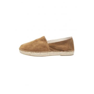 Espadrile uni de piele intoarsa