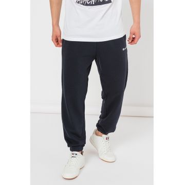 Pantaloni de trening cu model uni si detaliu logo