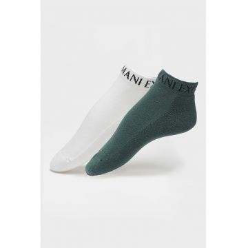 Set de sosete scurte cu model logo - 2 perechi