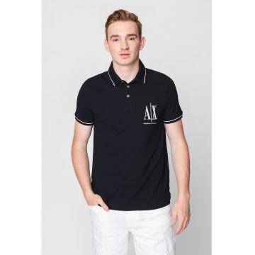 Tricou polo din bumbac cu broderie logo