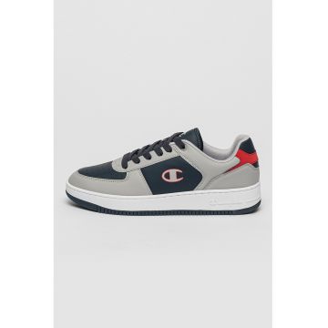 Pantofi sport din piele ecologica cu logo - Gri/Albastru ultramarin