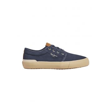 Pantofi sport low-cut cu insertii de piele intoarsa