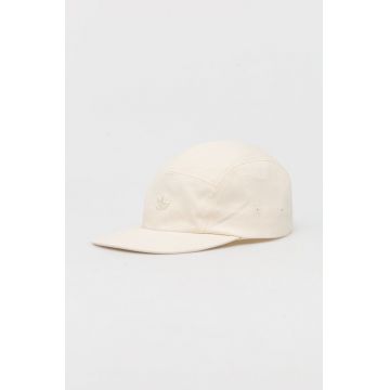 adidas Originals caciula din bumbac culoarea bej, neted
