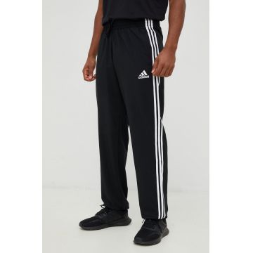 adidas pantaloni de antrenament barbati, culoarea negru, neted