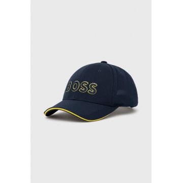 BOSS sapca BOSS GREEN culoarea albastru marin, cu imprimeu