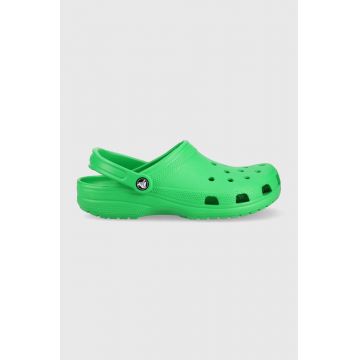 Crocs papuci Classic culoarea verde