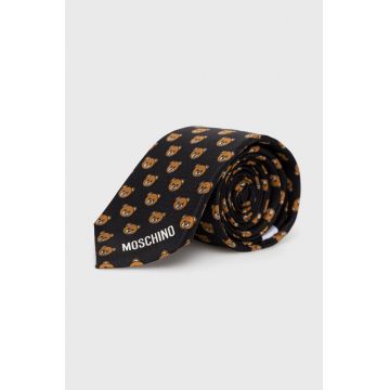 Moschino cravata de matase culoarea negru