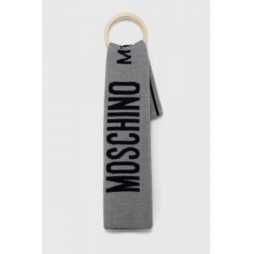 Moschino fular barbati, culoarea gri, modelator