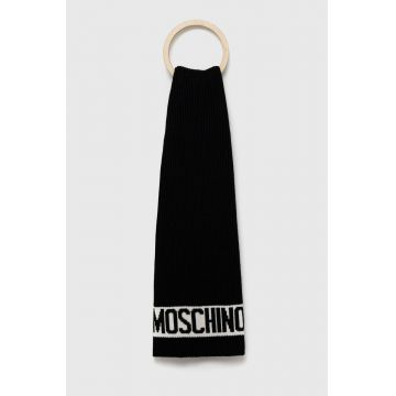 Moschino fular barbati, culoarea negru, neted