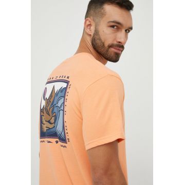 Quiksilver tricou barbati, culoarea portocaliu, cu imprimeu