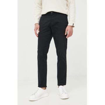 Sisley pantaloni barbati, culoarea negru, drept