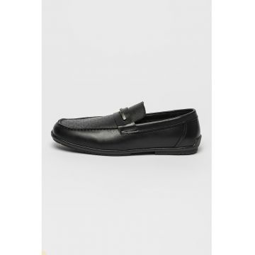 Pantofi loafer de piele cu logo perforat