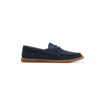 Mocasini uni de piele intoarsa - Bleumarin
