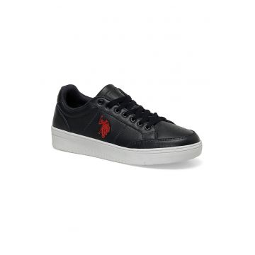 Pantofi sport de piele cu logo brodat