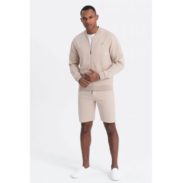 Trening din amestec de bumbac cu buzunare laterale - Bej