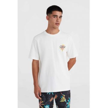 Tricou de plaja cu imprimeu logo si tropical