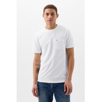 Tricou de bumbac organic cu decolteu la baza gatului - Alb murdar