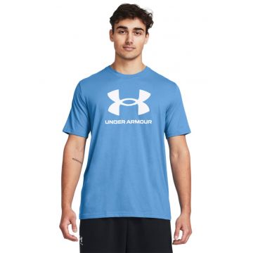 Tricou din amestec de bumbac cu imprimeu logo pentru fitness