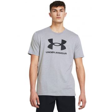 Tricou din amestec de bumbac cu imprimeu logo pentru fitness