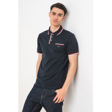 Tricou polo cu detalii contrastante