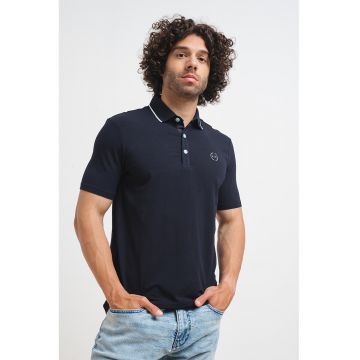 Tricou polo slim fit cu logo