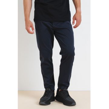 Pantaloni din amestec de bumbac cu talie medie