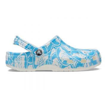 Saboti Crocs Classic Duke Print Clog Albastru - Venetian Blue