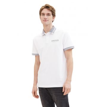 Tricou polo din amestec de bumbac cu logo discret