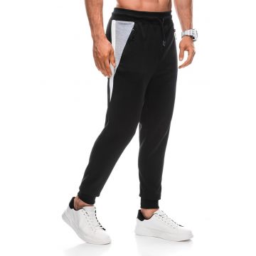 Pantaloni conici de trening cu segmente contrastante