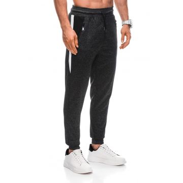 Pantaloni conici de trening cu segmente contrastante