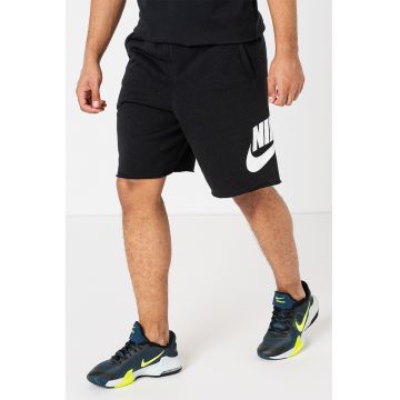 Bermude sport cu imprimeu logo Club Alumni - Alb/Negru stins