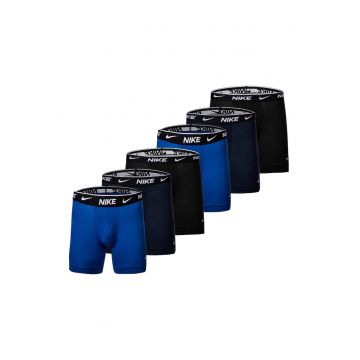 Set de boxeri cu banda logo in talie - 6 perechi - Negru/Albastru