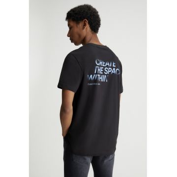 Tricou de bumbac organic cu imprimeu text si logo