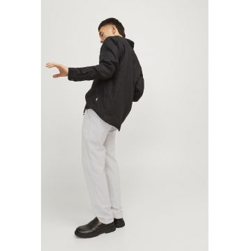 Pantaloni din amestec de bumbac si in cu croiala dreapta